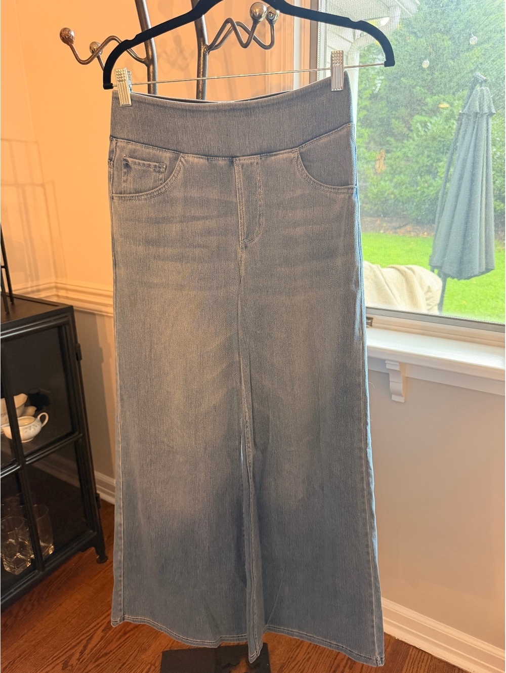 Halara Flex High Waisted  Petite Small Light Wash Denim Wide Leg Pants